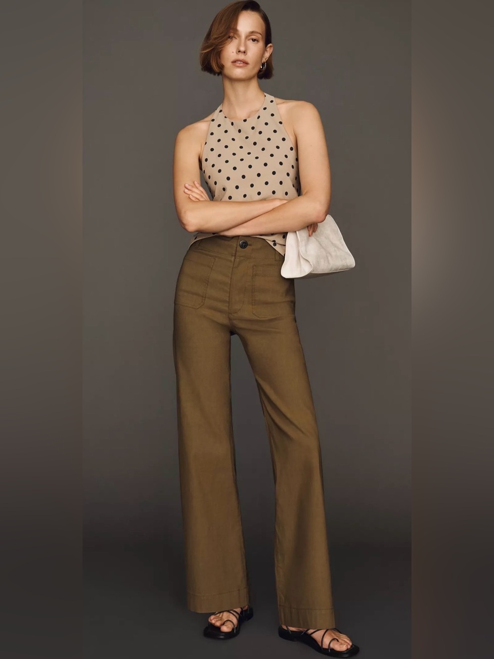 Maeve Colette Wide Leg Pants Size 28 Green NWT